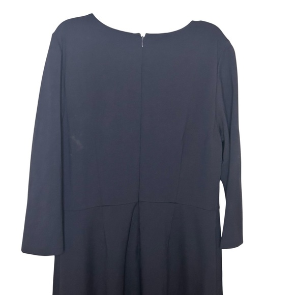 Talbots Navy Grommet Dress w/ Scarf Detail Size 12 - Picture 4 of 12